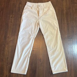 Large Corduroy Cream High Waisted Pants.
